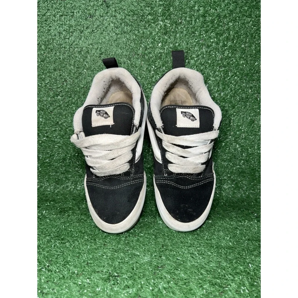 Vans Knu School Women Size 6.5 Black White Casual Skate Shoe Chunky Logo Sneaker - Picture 6 of 9